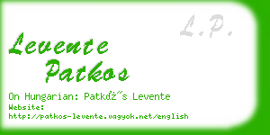 levente patkos business card